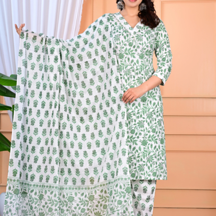 Gulbahar Green Kurta Set