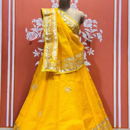 YELLOWISH RAJPUTANA KOTA DORIYA LEHNGA CHOLI